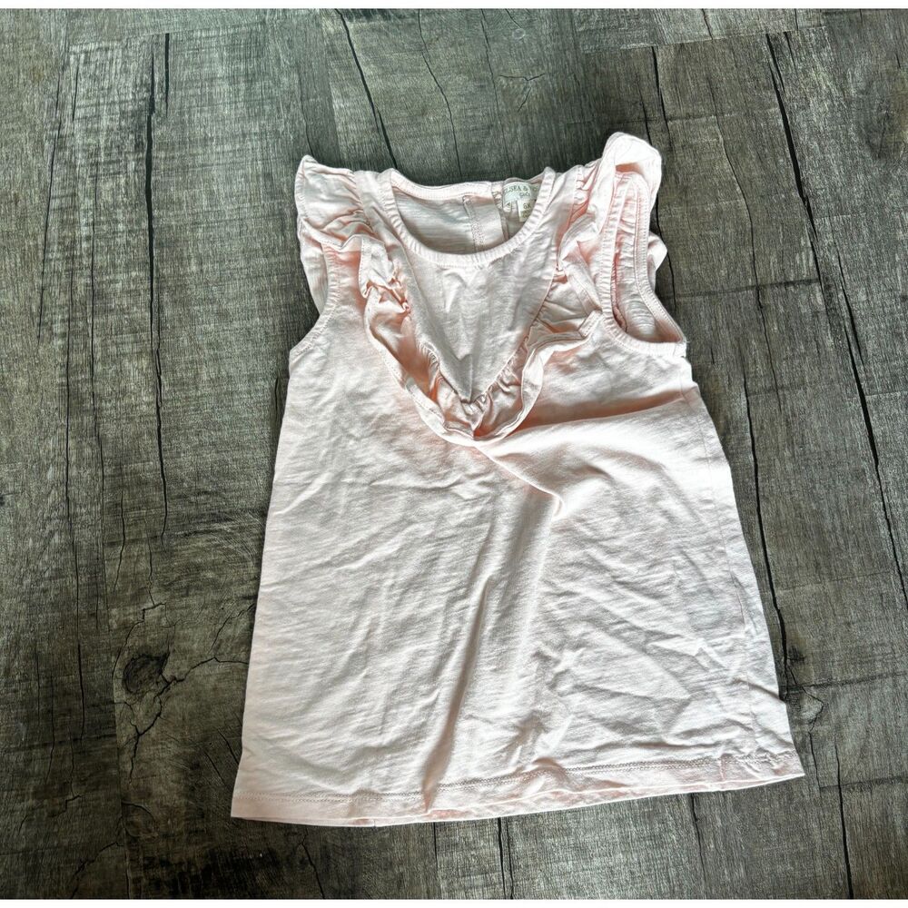 Chelsea‎ & Violet Girls Ruffle Sleeveless Top Pink Size 6X Cute Casual Shirt